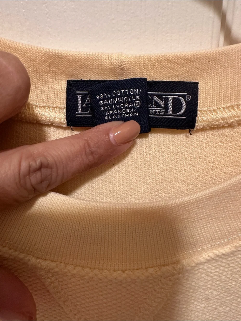 Lands' End Cream Crewneck Sweater